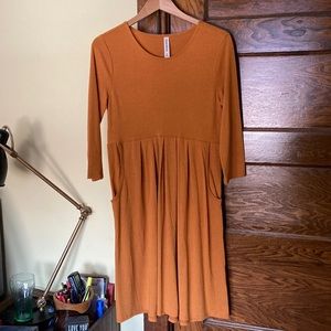 Solid yellow jersey dress